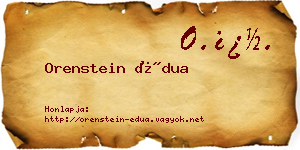 Orenstein Édua névjegykártya